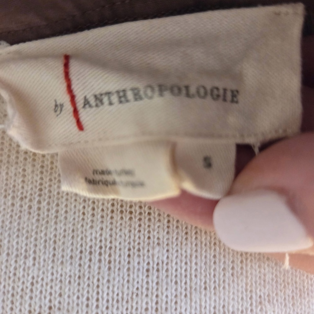 Anthropologie Mauve-Brown High-Waist Wide-Leg Trousers with Tie - Picture 3 of 4